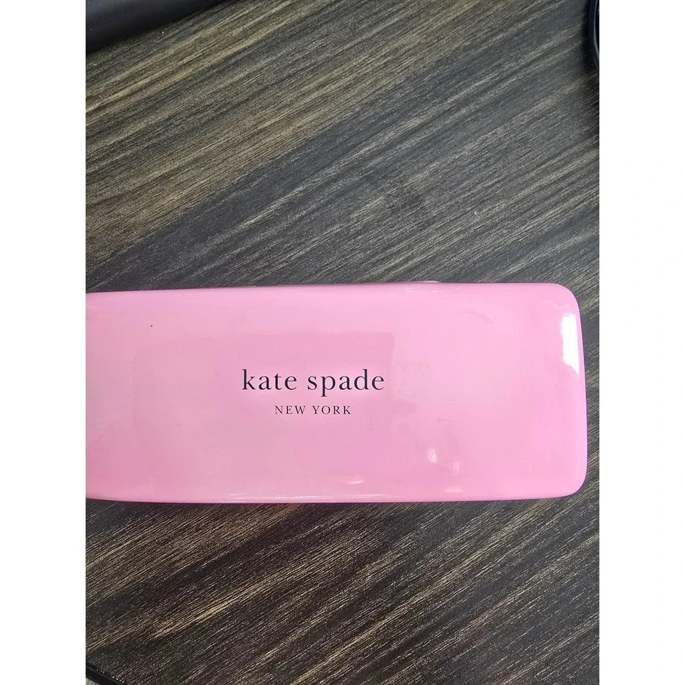 Kate Spade New York Pink Hard Shell Eyeglasses‎ Case with Cleaning Cloth